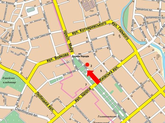 Схема рекламної площини за адресою проспект Мира 53 Синком, кафе (сторона А)