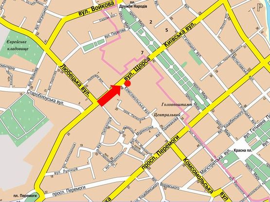 Схема рекламної площини за адресою ул Мазепы, 6, центр Лондон (сторона А)