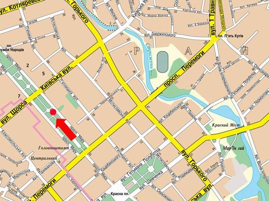 Схема рекламної площини за адресою проспект Мира 55, банк ПУМБ (Сторона А)