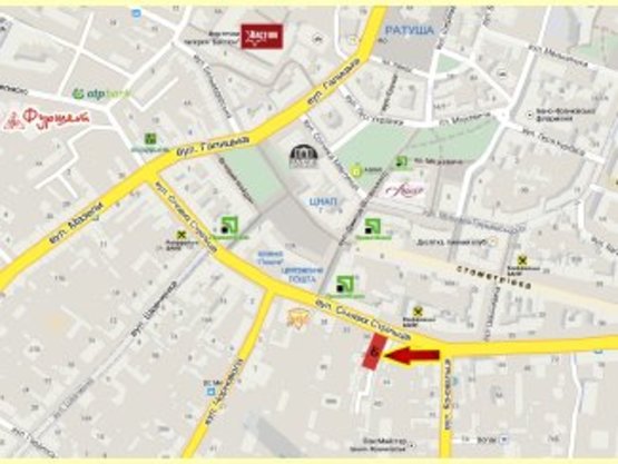 Схема рекламной плоскости по адресу Січових Стрільців верхній                          тільки банер