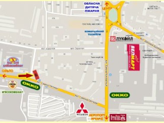 Схема рекламной плоскости по адресу Петлюри(хлібокомбінат) верхній          навпроти ОККО