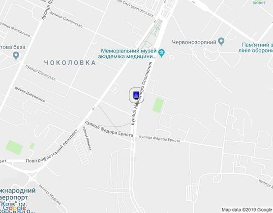 Схема рекламної площини за адресою Народного Ополчення Вул., 8 (в Напрямку До Аеропорту "Київ")
