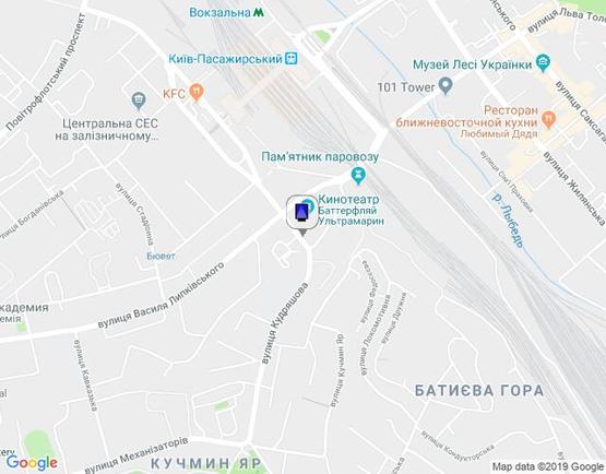 Схема рекламной плоскости по адресу Кудряшова Вул./ "Ультрамарин"