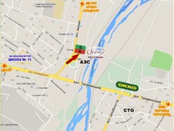 Схема рекламной плоскости по адресу Івасюка -  Незалежності  АЗС  (до Епіцентру)