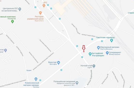 Схема рекламной плоскости по адресу Василия Липковского 1А(Ультрамарин)№2 в направлении Льва Толстого