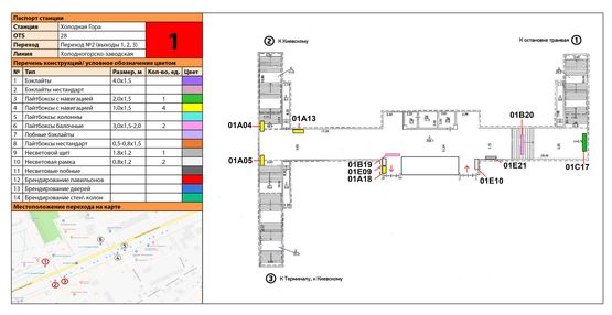 Схема рекламної площини за адресою Станция метро: Холодная Гора, Вход переход 2 Схема рекламної площини за адресою Станция метро: Холодная Гора, Вход переход 2