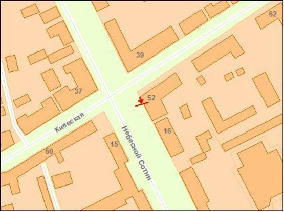 Схема рекламной плоскости по адресу Zt cl001 вул.Московська,20/52м-н "Оптика"№1А