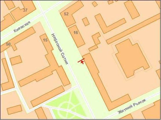 Схема рекламной плоскости по адресу Zt cl009 вул.Московська,14 м-н"Фурор"№5 А