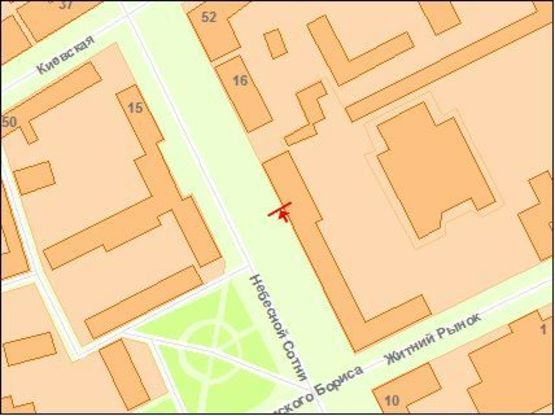 Схема рекламной плоскости по адресу Zt cl011 вул.Московська,14 м-н ДЦ" №6 А