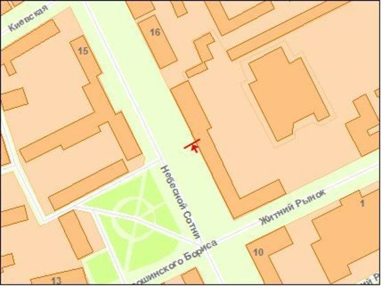 Схема рекламной плоскости по адресу Zt cl013 вул.Московська,14"Меблі ЛЮКС"№7 А