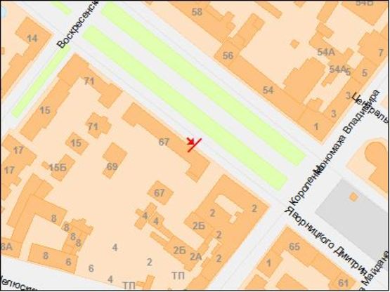 Схема рекламной плоскости по адресу пр.Д.Яворницького, 67д Схема рекламной плоскости по адресу пр.Д.Яворницького, 67д