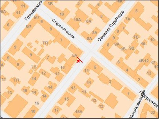 Схема рекламной плоскости по адресу вул.Січових Стрільців, 14 Схема рекламной плоскости по адресу вул.Січових Стрільців, 14