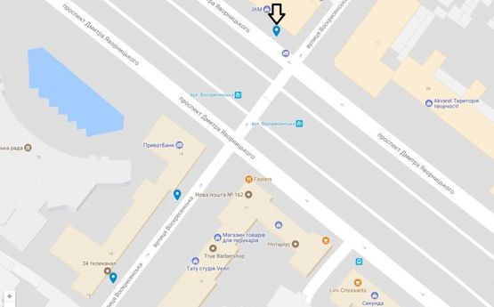 Схема рекламної площини за адресою пр. Д. Яворницького (К.Маркса), 60/ пр. К.Маркса, 60