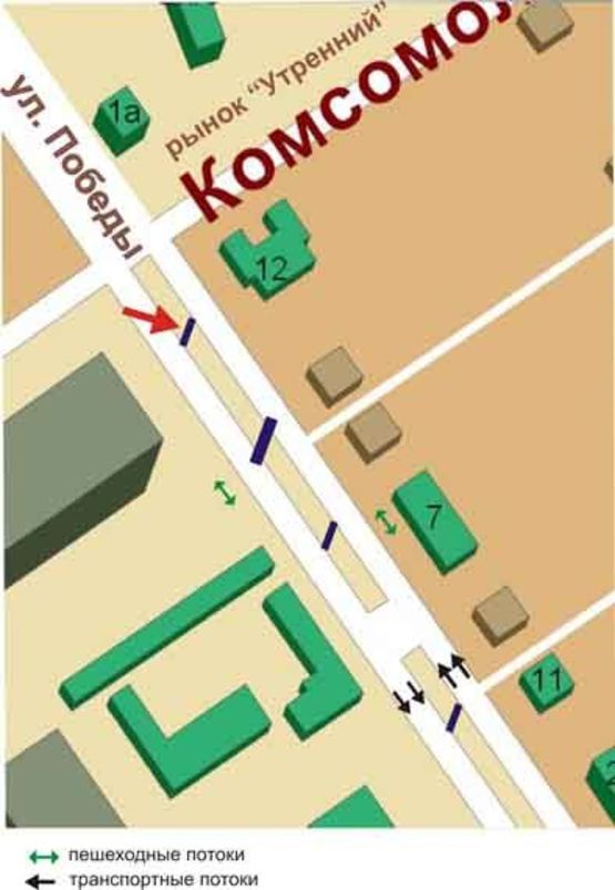 Схема рекламної площини за адресою пересечение ул.Победы, ул.Торговой, №001-А