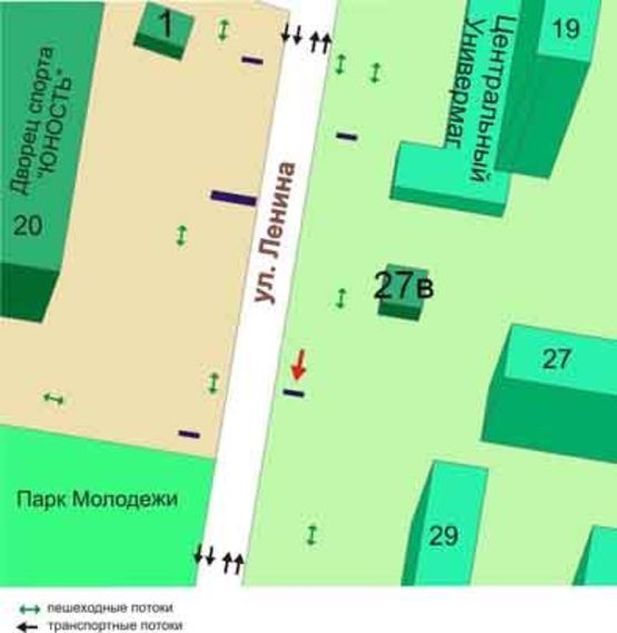 Схема рекламної площини за адресою пр.Мира, 27, №027-В