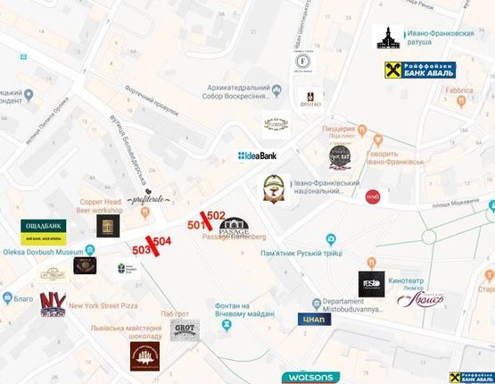 Схема рекламной плоскости по адресу Галицька-Мазепи