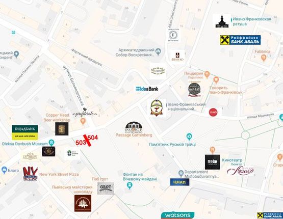 Схема рекламной плоскости по адресу Мазепи-Галицька