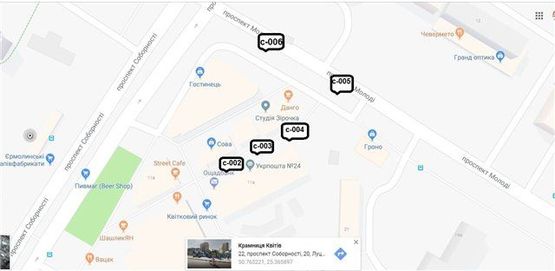 Схема рекламної площини за адресою на розі проспектів Молоді та Соборності. (територія ТЦ "Гостинець", квітникового ринку) Схема рекламної площини за адресою на розі проспектів Молоді та Соборності. (територія ТЦ "Гостинець", квітникового ринку)