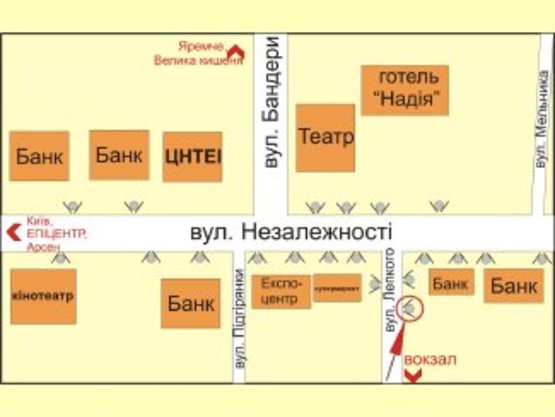 Схема рекламної площини за адресою вул. Незалежності - вул.Лепкого №2 ст А