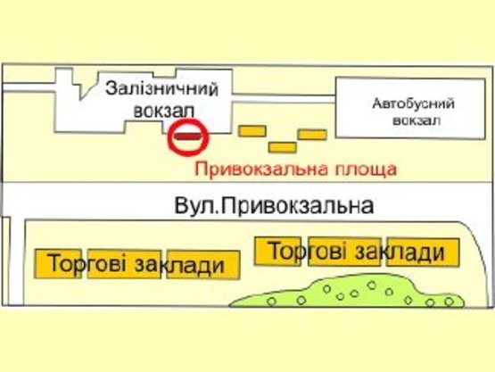 Схема рекламной плоскости по адресу Центральний вхід у Вокзал (правий)