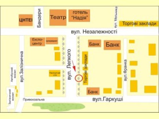 Схема рекламной плоскости по адресу вул. Лепкого 45 №4 ст Б