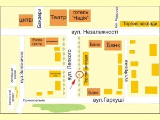 Схема рекламной плоскости по адресу вул. Лепкого №5 ст А