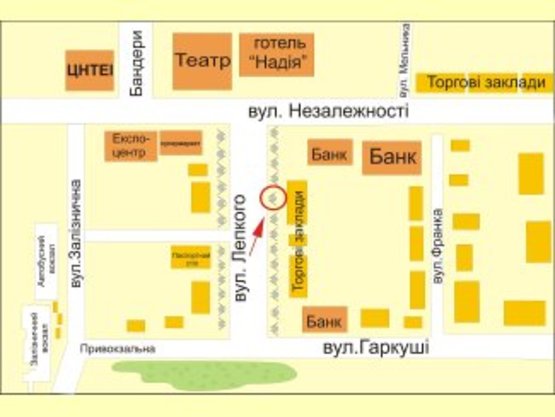 Схема рекламной плоскости по адресу вул. Лепкого 25 №9 ст А