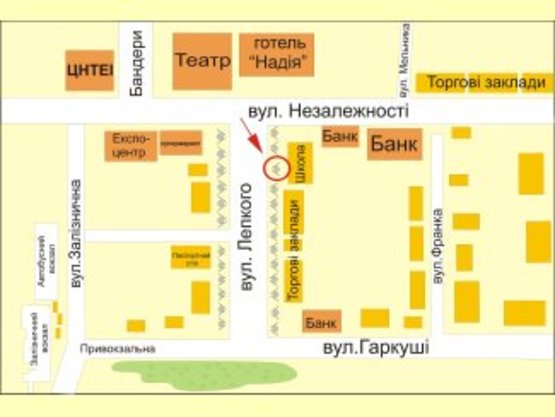 Схема рекламной плоскости по адресу вул. Лепкого 19 №11 ст Б