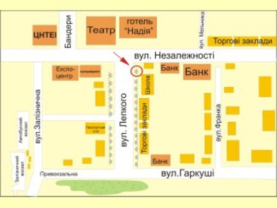 Схема рекламної площини за адресою вул. Лепкого №14 ст Б