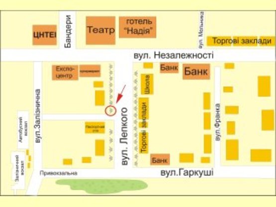 Схема рекламной плоскости по адресу вул. Лепкого 26 №22 ст А