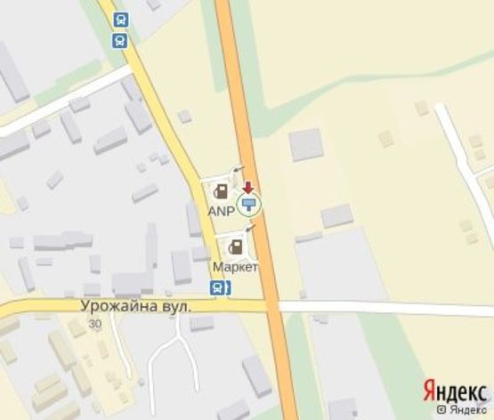 Схема рекламної площини за адресою Трасса на Словакию (объездная, поворот на Рынок, АЗС "Укрнафта") (напротив  Автоцент-Ужгород "Mitsubishi")