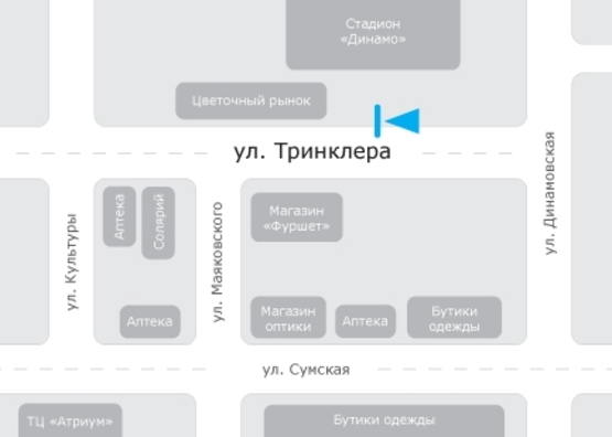 Схема рекламної площини за адресою Тринклера ул. ,24-правый Схема рекламної площини за адресою Тринклера ул. ,24-правый