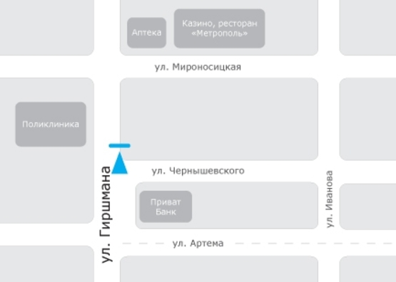Схема рекламной плоскости по адресу Гиршмана ул.,11/27 Схема рекламной плоскости по адресу Гиршмана ул.,11/27
