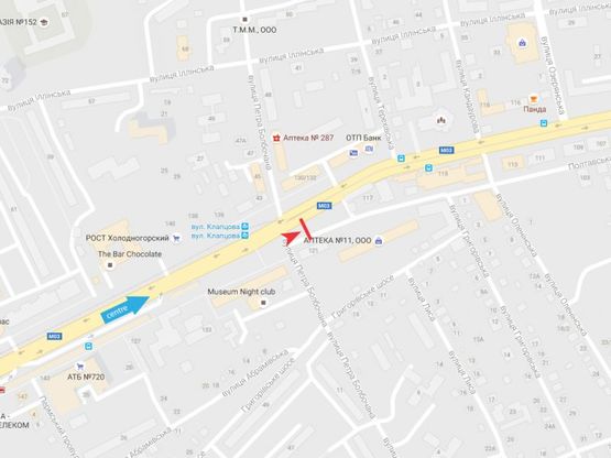 Схема рекламной плоскости по адресу Полтавский шлях ул.,121 Схема рекламной плоскости по адресу Полтавский шлях ул.,121