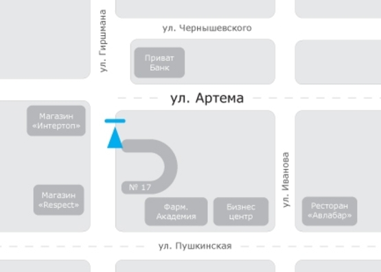 Схема рекламної площини за адресою Гиршмана ул., 15 Схема рекламної площини за адресою Гиршмана ул., 15