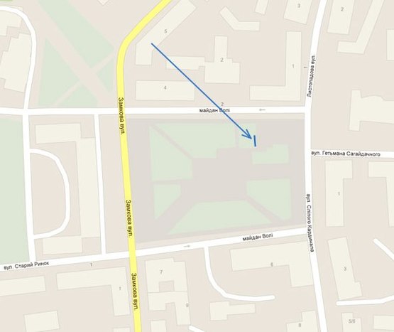 Схема рекламної площини за адресою майдан Волі