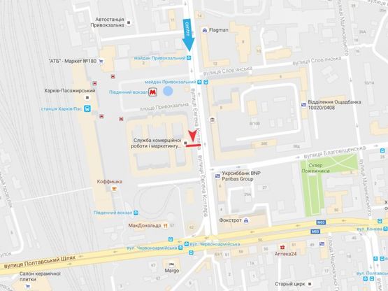 Схема рекламной плоскости по адресу Евгения Котляра ул. Схема рекламной плоскости по адресу Евгения Котляра ул.