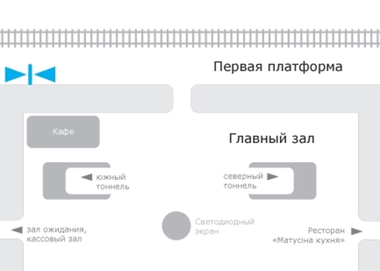 Схема рекламной плоскости по адресу Южный Вокзал, Сити-лайт,первая платформа Схема рекламной плоскости по адресу Южный Вокзал, Сити-лайт,первая платформа