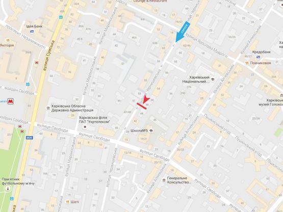 Схема рекламної площини за адресою Чернышевского ул., 44 Схема рекламної площини за адресою Чернышевского ул., 44