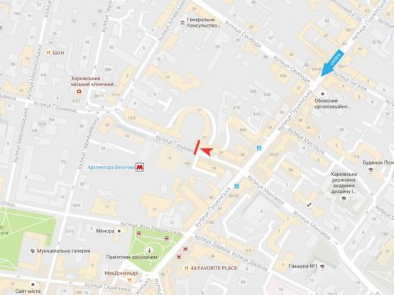 Схема рекламної площини за адресою Гиршмана ул.,17 Схема рекламної площини за адресою Гиршмана ул.,17