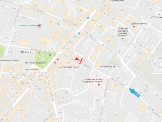 Схема рекламної площини за адресою Дарвина ул., 3/5 Схема рекламної площини за адресою Дарвина ул., 3/5