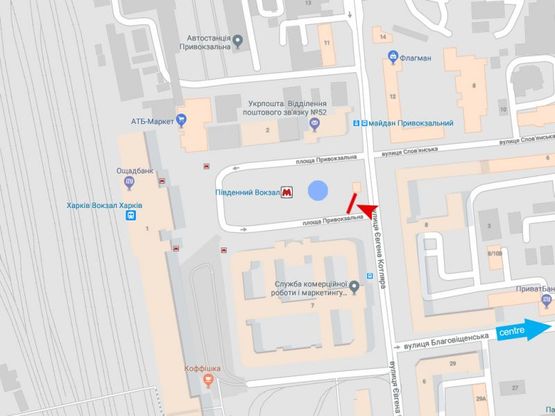 Схема рекламної площини за адресою Евгения Котляра ул.,7 Схема рекламної площини за адресою Евгения Котляра ул.,7