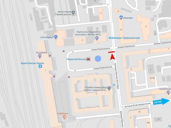 Схема рекламной плоскости по адресу Евгения Котляра ул.,7 Схема рекламной плоскости по адресу Евгения Котляра ул.,7