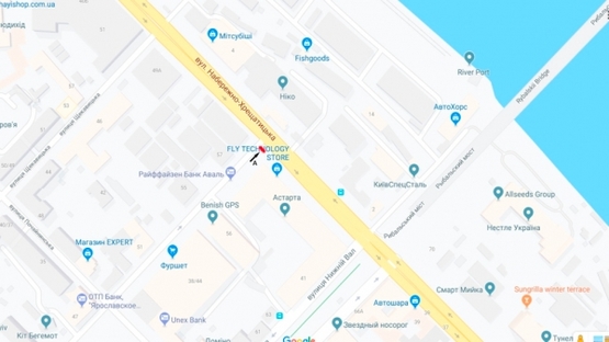 Схема рекламної площини за адресою ул. Ярославская/ул. Набережно-Крещатицкая БЦ "ASTARTA"