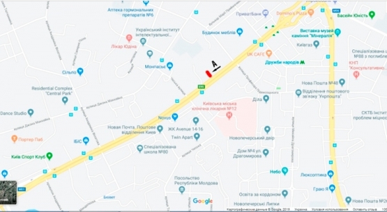 Схема рекламної площини за адресою б-р Дружбы Народов, 19 (возле Дома Мебели) - "Асвио Банк"