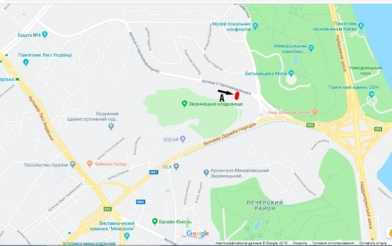 Схема рекламної площини за адресою ул. Старонаводницкая/площадь ГВОВ