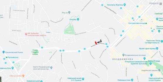 Схема рекламної площини за адресою ул. Глубочицкая, 71, (ЖК "Подол Плаза")