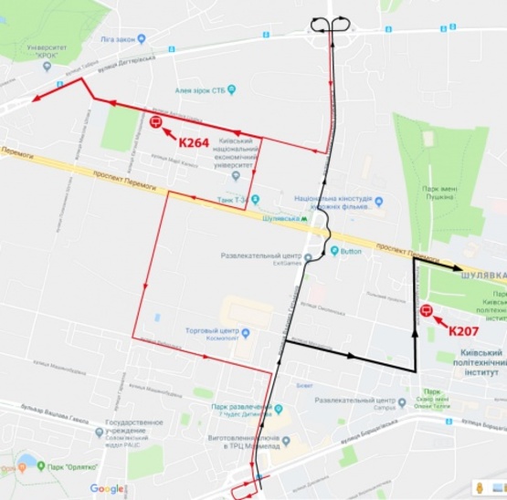 Схема рекламної площини за адресою Ул. Янгеля, напротив дома №4. НТУУ "КПИ", студенческий городок, учебные корпуса