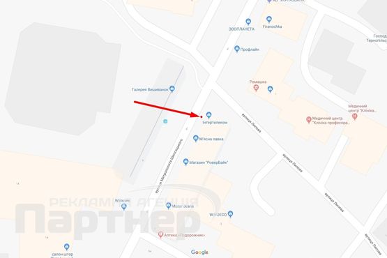 Схема рекламної площини за адресою Шептицького