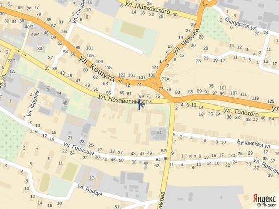 Схема рекламной плоскости по адресу вул. Незалежності, біля Надра, Коопінвест та Індекс банків